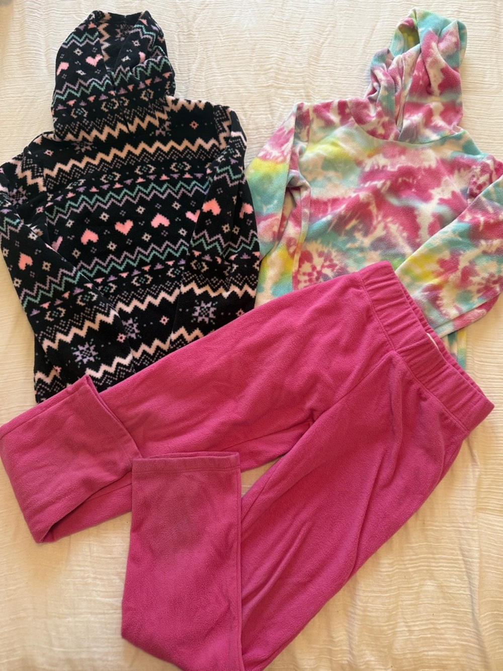 Fleece hoodies and pants girls set size 7/8